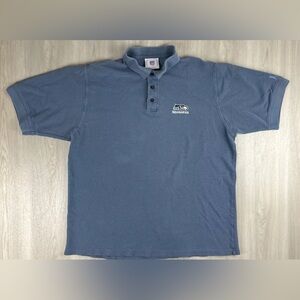Seattle Seahawks Embroidered NFL Apparel Blue Polo T Shirt Mens XL Waffle Knit